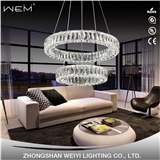 Popular 2 Round Rings LED 48W Chandelier Indoor Home Decor Modern Crystal Ceiling Light Hanging Lamp