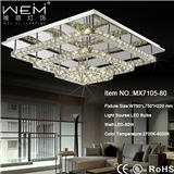 Trendy square crystal led Ceiling Lamp 80W nature white