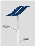 100W LED dual arms solar street light with flexible solar panels