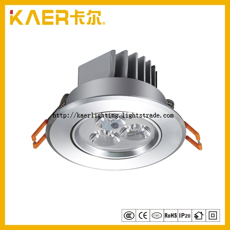 3x1W Dimmable Warm White LED Ceiling Lights