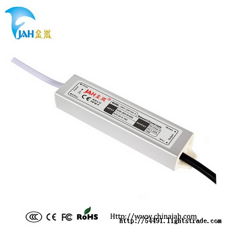 Hot selling 15W Waterproof LED power supply Non Dimmable DC 12V 1.25A CE