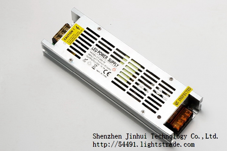 Hot selling Slim Size 200W 12V Constant Voltage Indoor House LED Power Supply Sufficient Power