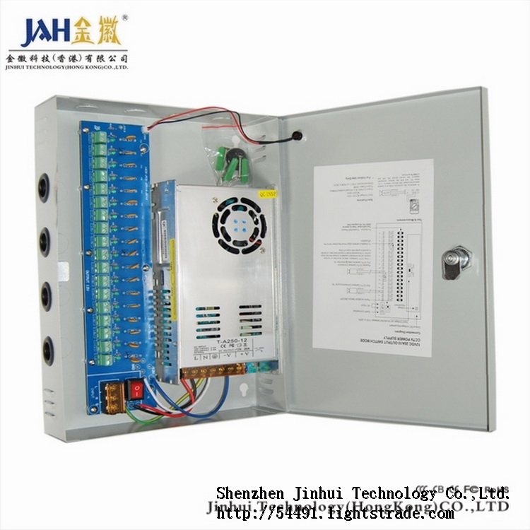 CCTV Power supply for security camera 240W 12V 20A18CH AC100-240V LED Power Supply Constant Voltage
