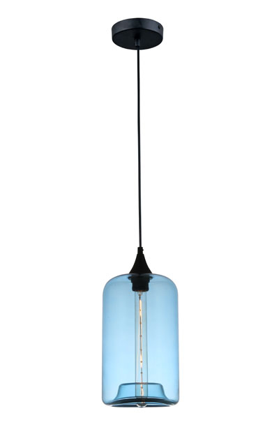 P11BL E27 pendant light Blue painting Glass design Modern hanging lamp