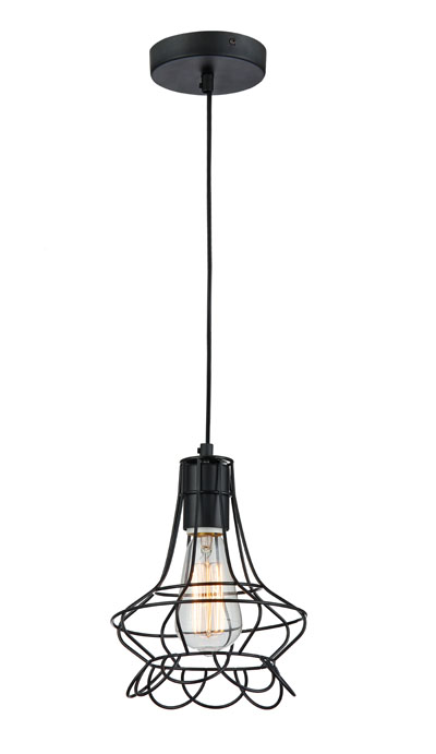 P1056 E27 Cage pendant light Retro and Vintage Modern Black hanging lamp