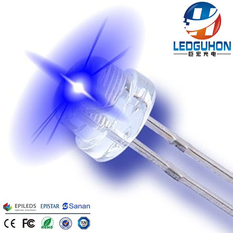 Guangzhou 5mm blue straw hat dip led lamp used for led writing board