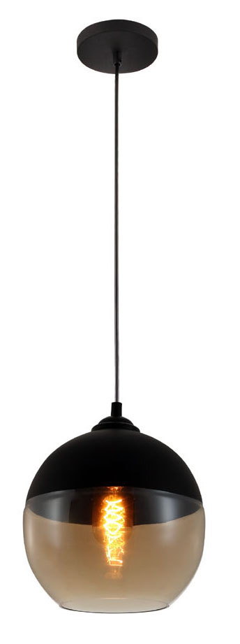 P1014CB E27 pendant light Black glass design Vintage Modern hanging lamp