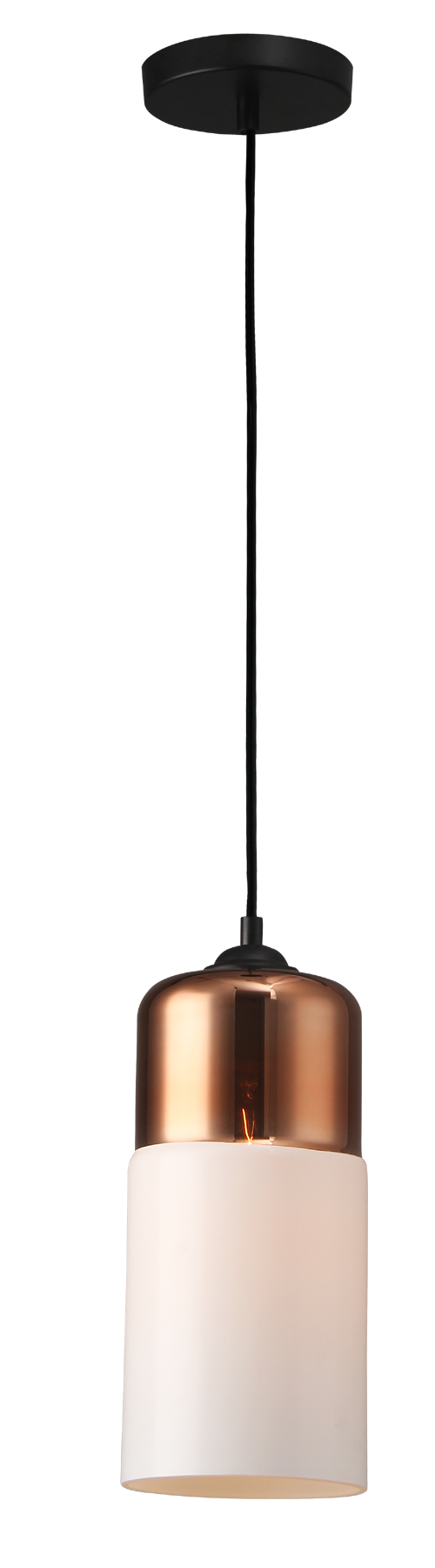 P1015CW E27 pendant light Copper and White Glass design Vintage Modern hanging lamp