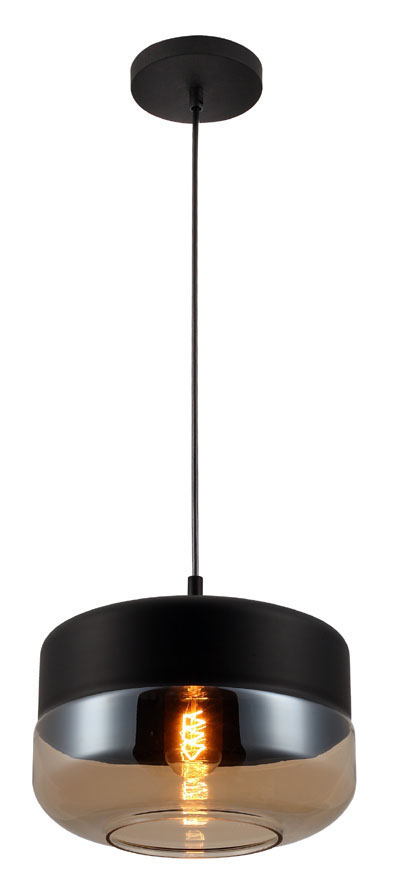 P1017CB E27 pendant light Black Glass design Vintage Modern hanging lamp
