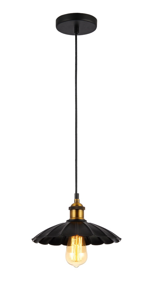 P1080BK E27 pendant light Black Vintage Modern metal hanging lamp