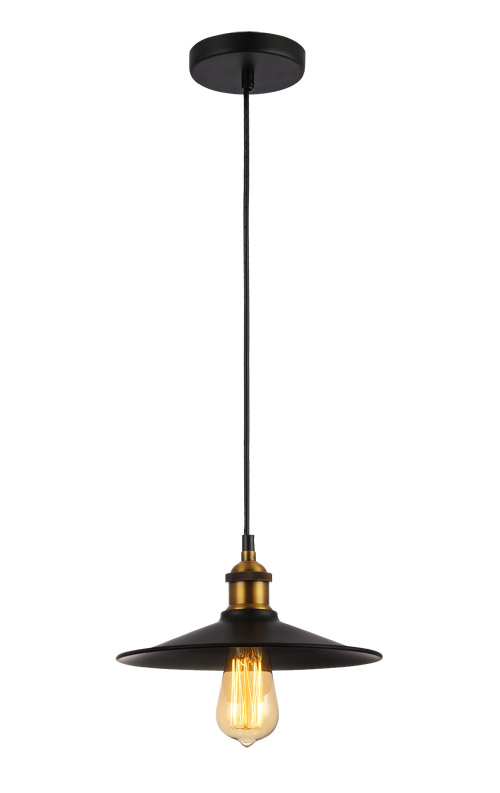 P1082BK E27 pendant light Black metal design Vintage Modern hanging lamp