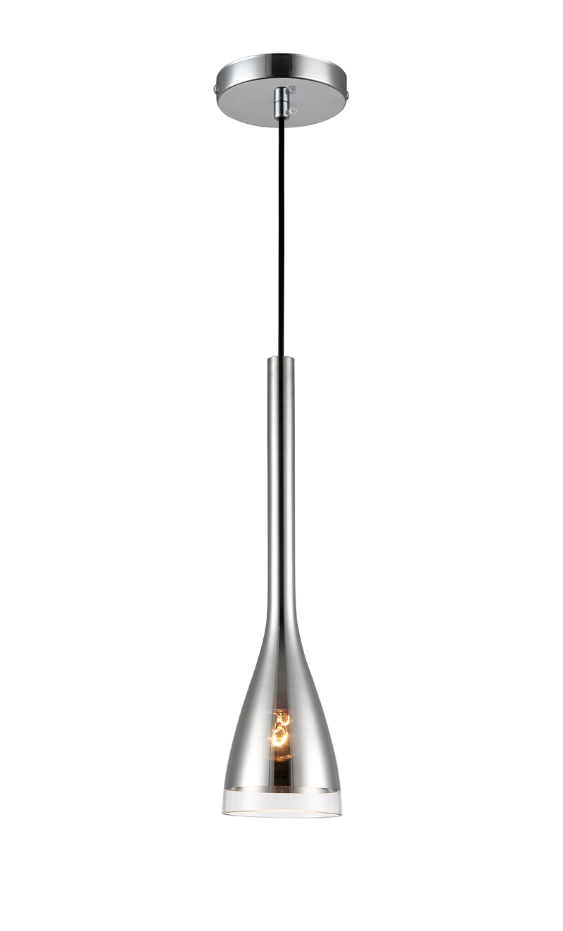 P1090CH E27 pendant light Glass design Vintage Modern Chrome hanging lamp