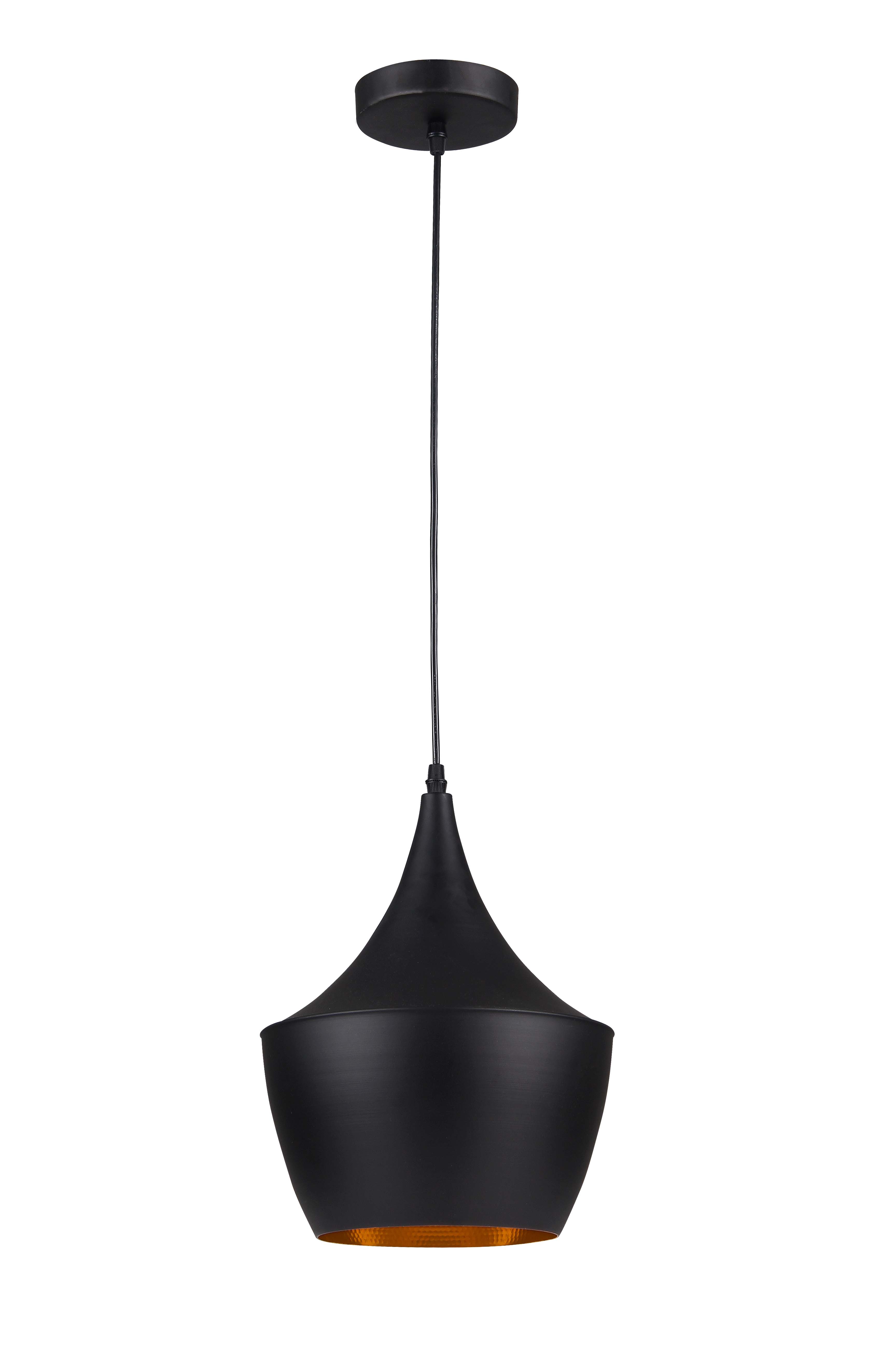 P1096BK E27 pendant light Retro Aluminum design Black Modern hanging lamp