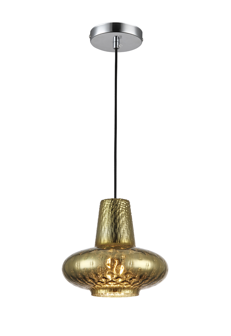 P2161GD E27 pendant light Glass design Golden Vintage Modern hanging lamp