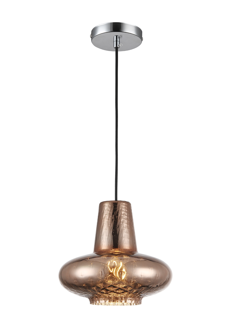 P2161RG E27 pendant light Glass design Vintage Modern Rose golden hanging lamp