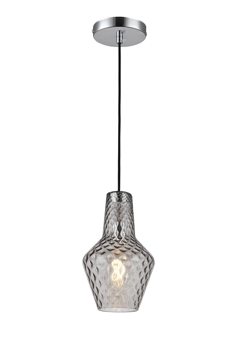 P2162SM E27 pendant light Glass design Vintage Modern Smoke grey hanging lamp