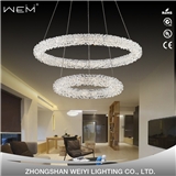 interior decoration modern chandelier crystals led round pendant light
