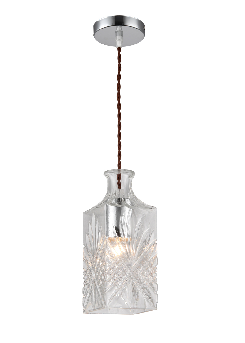 P2169CR E27 pendant light Glass design Vintage Modern Clear hanging lamp