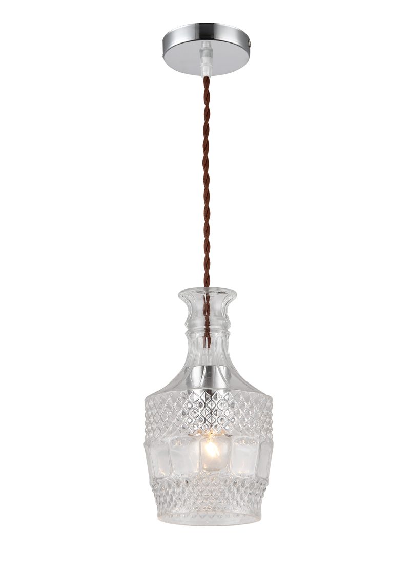 P2170CR E27 pendant light Glass design Vintage Modern Clear hanging lamp