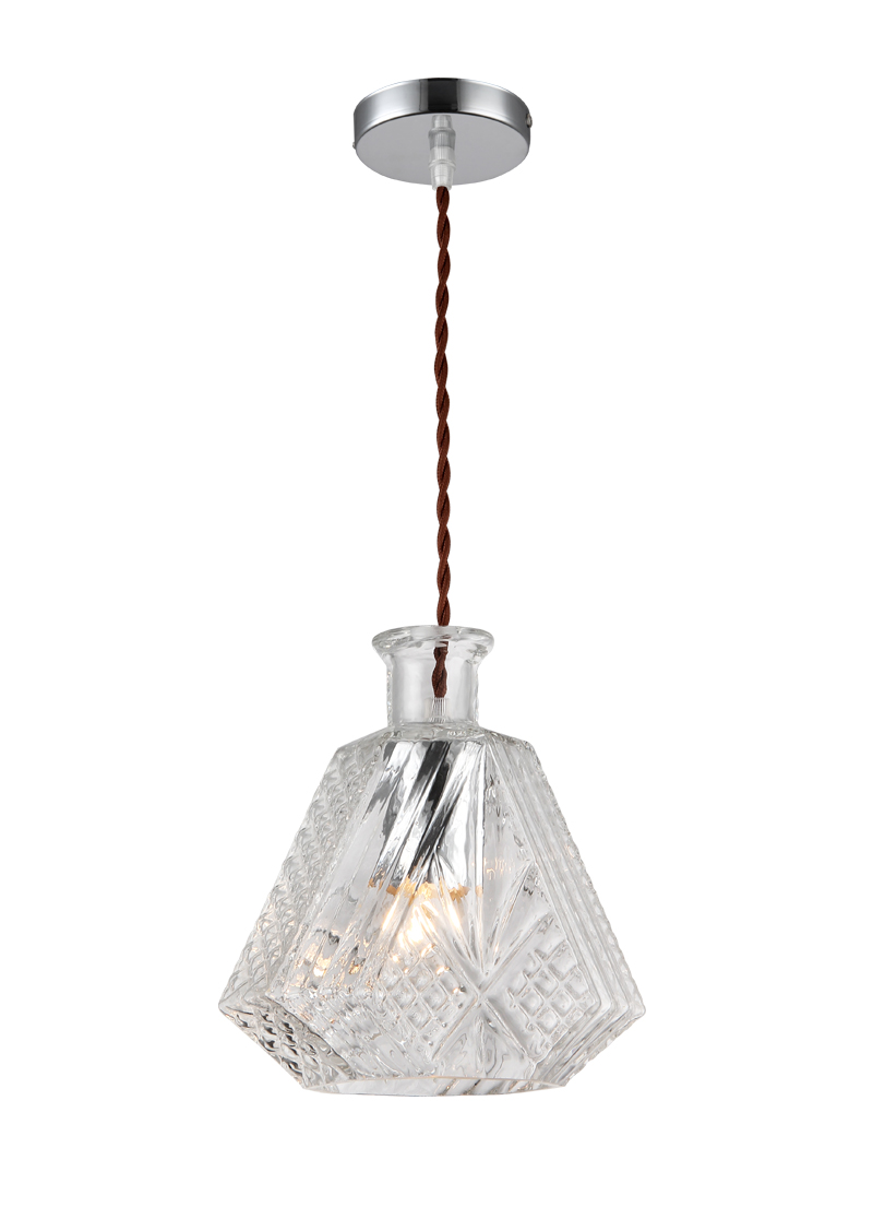 P2171CR E27 pendant light Glass design Vintage Modern Clear hanging lamp