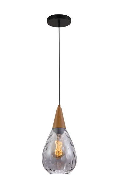 P2172SM E27 pendant light Glass design Vintage Modern Smoke grey hanging lamp