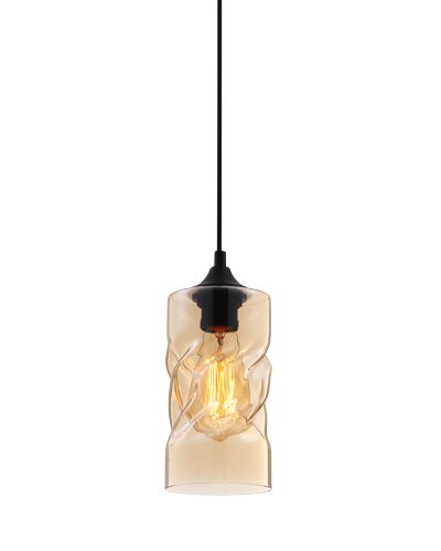 P2174CN E27 pendant light Glass design Vintage Modern Cognac hanging lamp