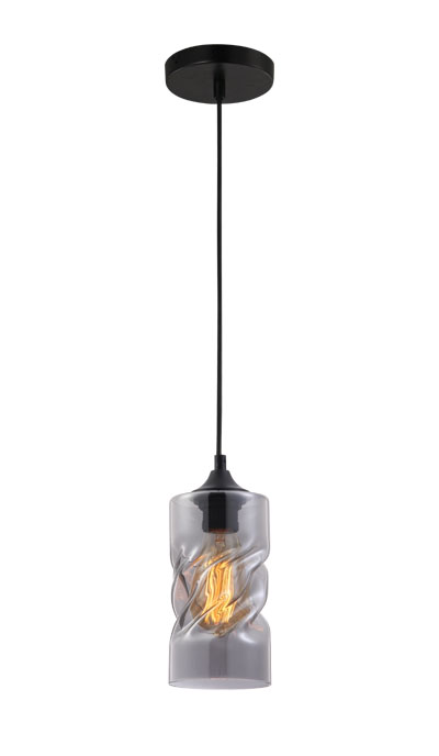 P2174SM E27 pendant light Glass design Vintage Modern Smoke grey hanging lamp