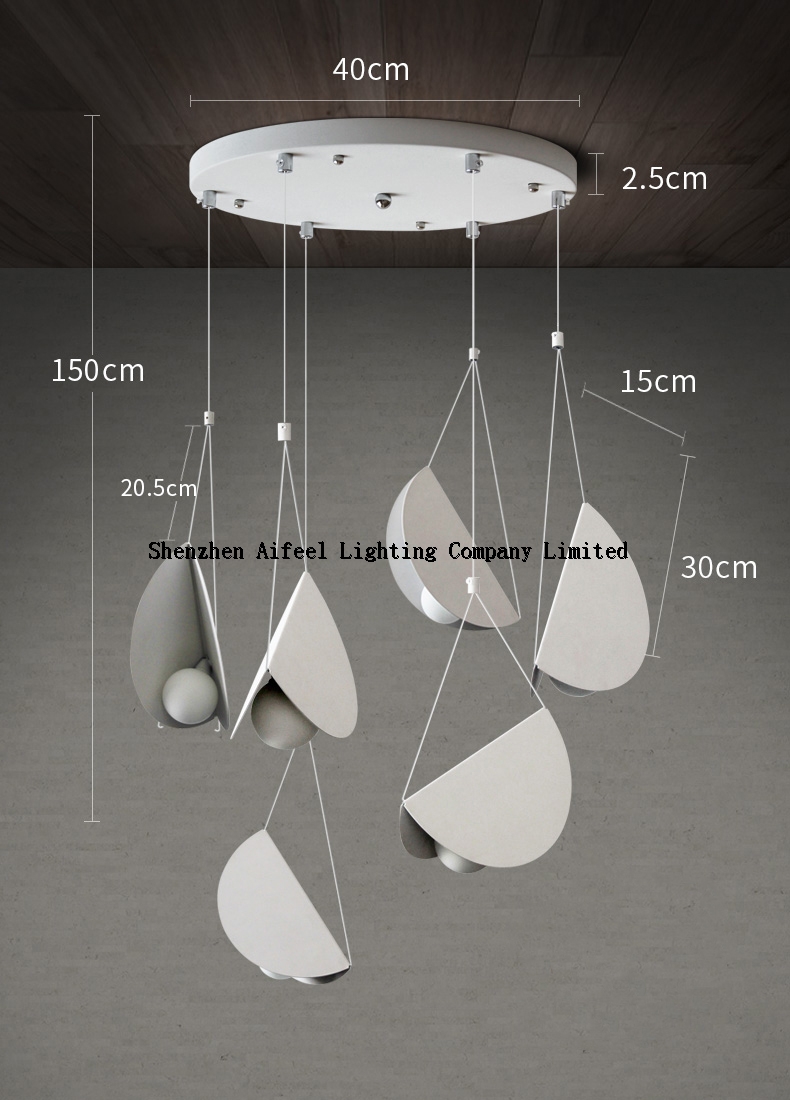 Contemporary Designer Design Simple Suspension Iron Folded Paper