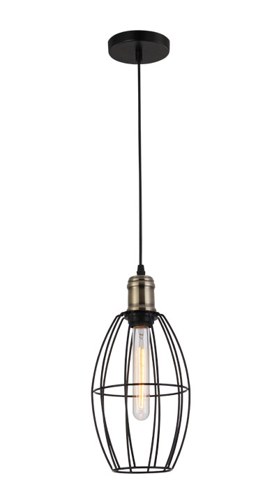 P3105 E27 pendant light Metal design Vintage Black hanging lamp