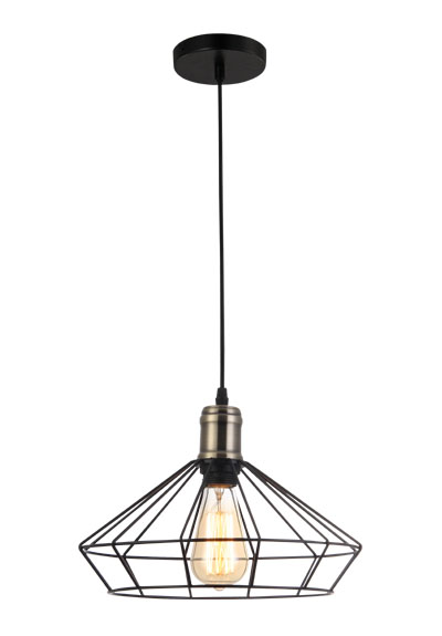 P3106 E27 pendant light Metal design Vintage Black hanging lamp