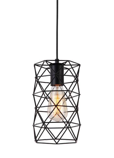 P3118BK E27 pendant light Metal design Vintage Black hanging lamp