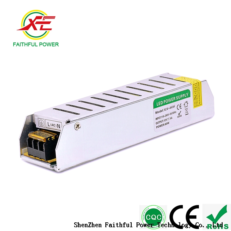 High Effieincey 12vdc 110-264vac Converter 60w 5A Linear Switching Power Supply