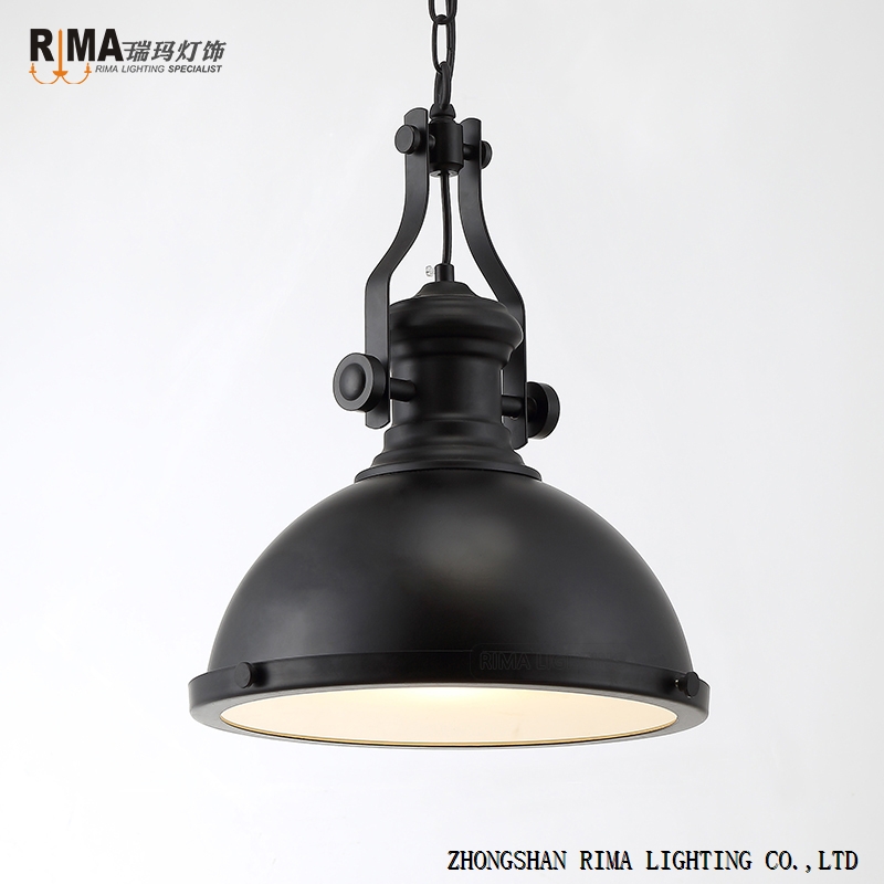 Rima Lighting Modern Industrial Iron Pendant Lamp for Loft Workshop Warehouse Lighting