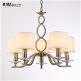 Rima Lighting Hot Sale Classic Chandeliers with Fabric Lampshade and Crystal base 0340