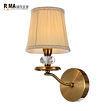 Rima Lighting Hot Sale Classic Wall Lamp with Fabric Lampshade and Crystal Decoration for Home and H