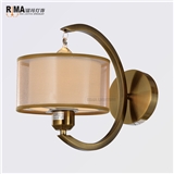 Rima Lighting Hot Sale Classic Chandelier Lamp with Fabric Lampshade and Crystal Decoration for Home