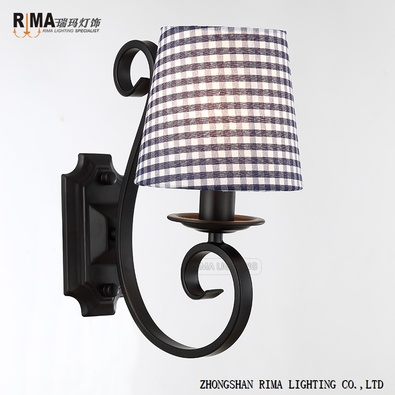Rima Lighting Hot Sale Modern Wall Lamp with Fabric Lampshade for Home and Retaurant Decoration 1426