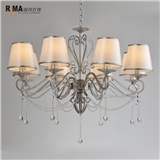 Rima Lighting Classic Chandeliers with Fabric Lampshade for Home and Hotel Decoration 1685