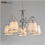 Rima Lighting Classic Chandeliers with Fabric Lampshade for Home and Hotel Decoration 1686