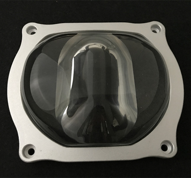 high power 107x87mm led glass lens with aluminum holder and silicone gasket