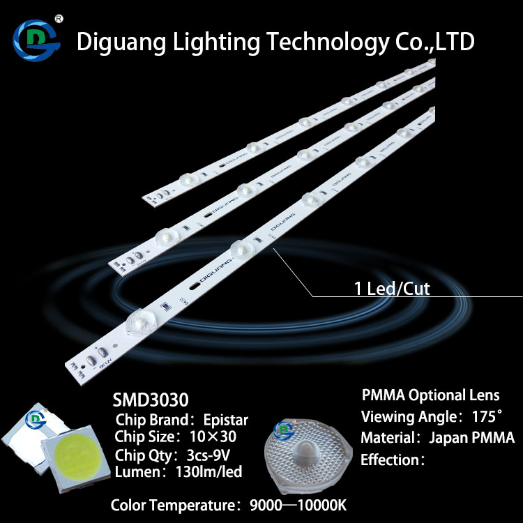 Diguang Energy Saving 12v 3030 LED Waterproof Lighting Bar for Light Box