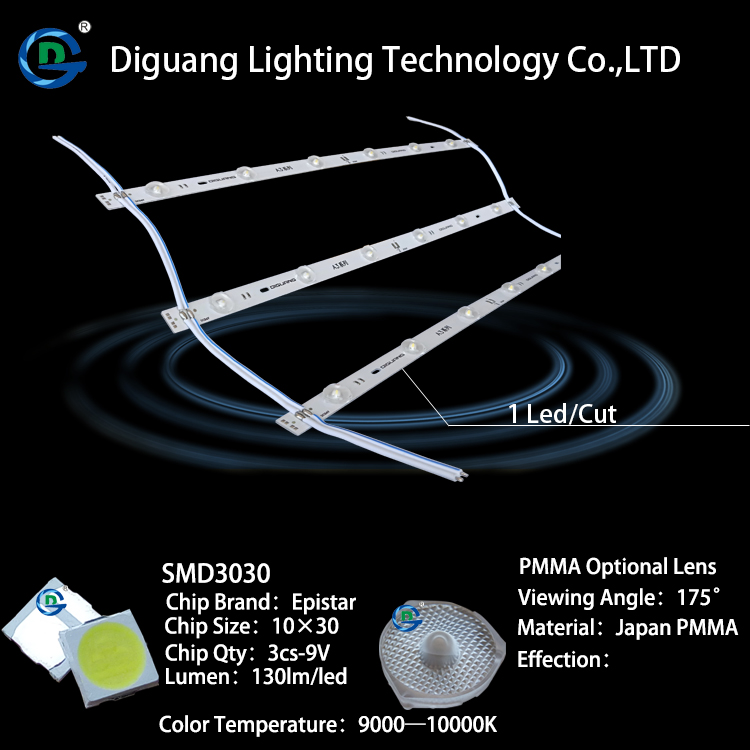 Diguang Energy Saving A3 24v 3030 LED Waterproof Lighting Bar for Light Box