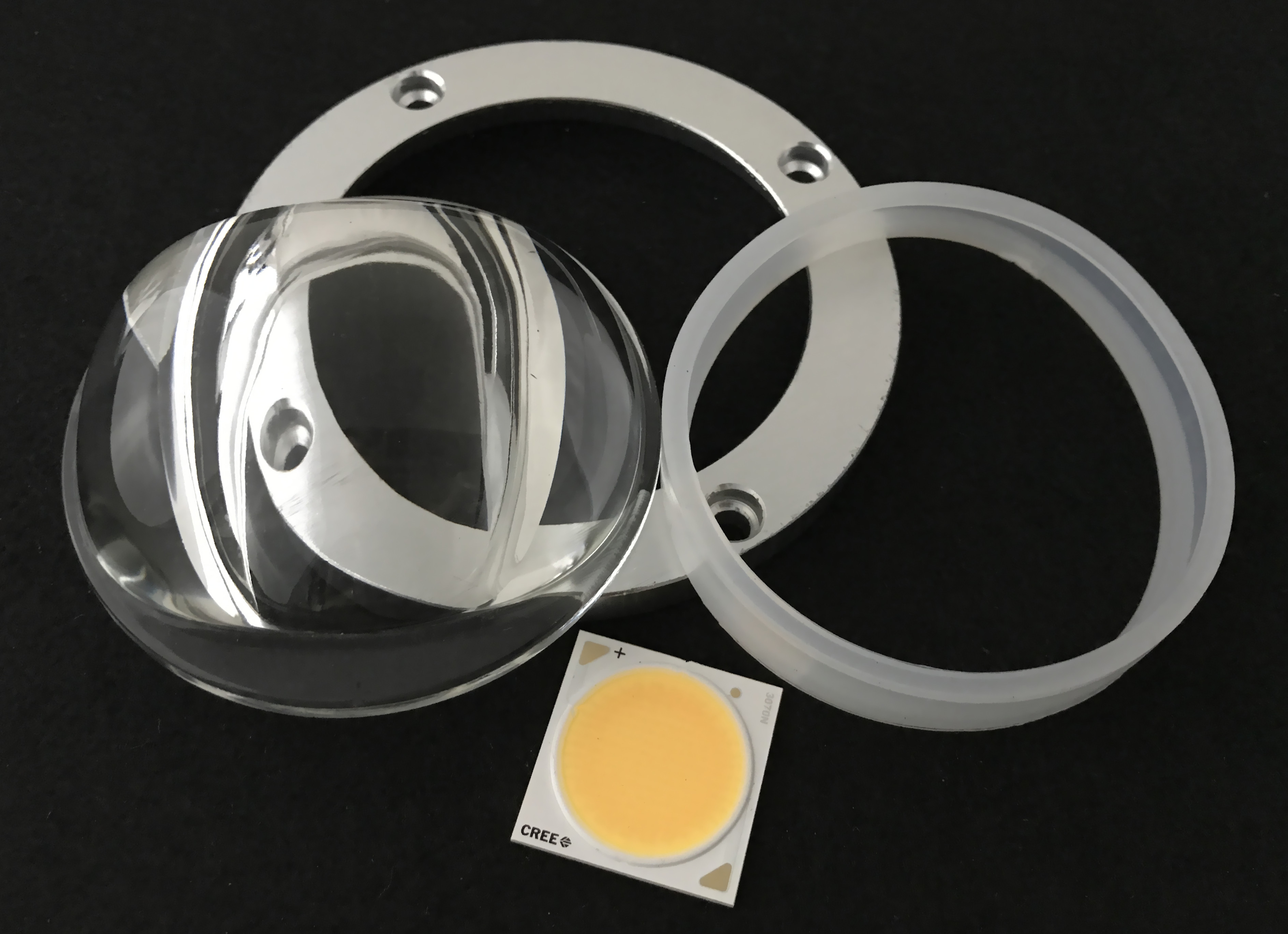 symmetric led glass lens for citizen cob