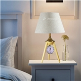 Fabric Shade Wood Simple Designs Table Light Bedside Lamp