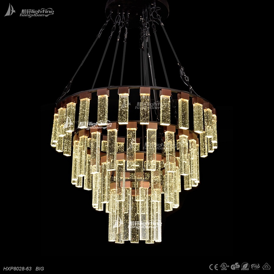 Modern Champagne gold color led crystal pendant lamp for indoor