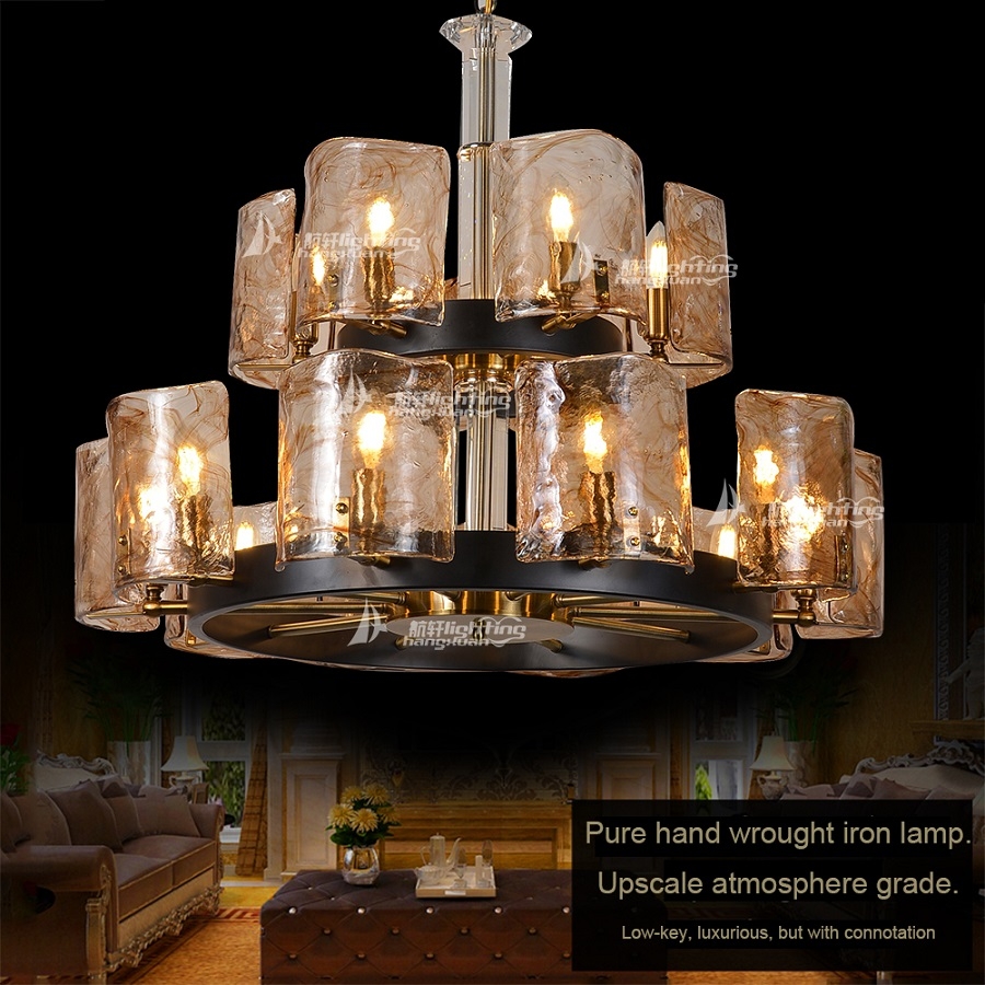 Luxury Traditional Gold Crystal Chandelier Pendant Light for Hotel Lobby