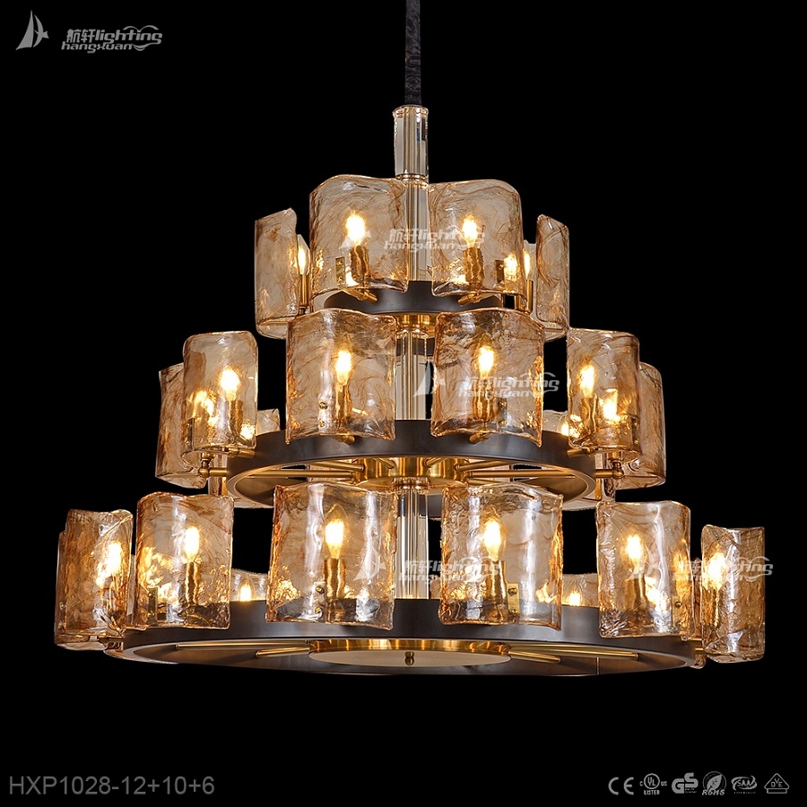 Luxury 16 lights crystal pendant lights vintage industrial lighting for home