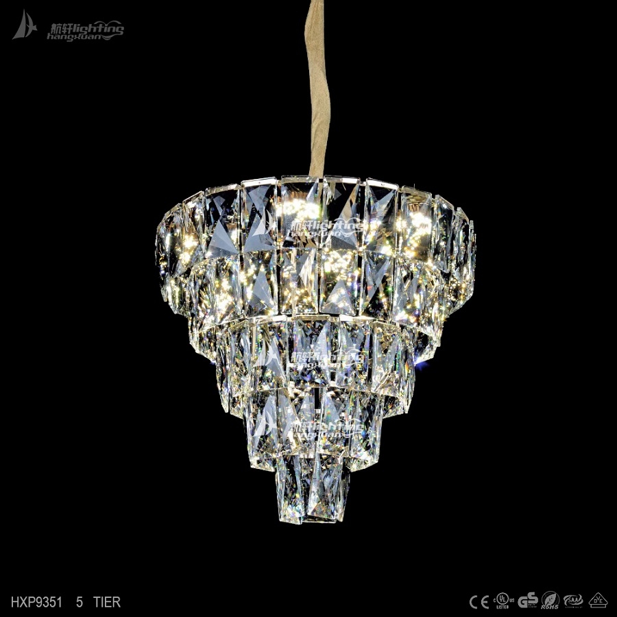 Gold crystal modern simple iron decorative indoor pendant lamp