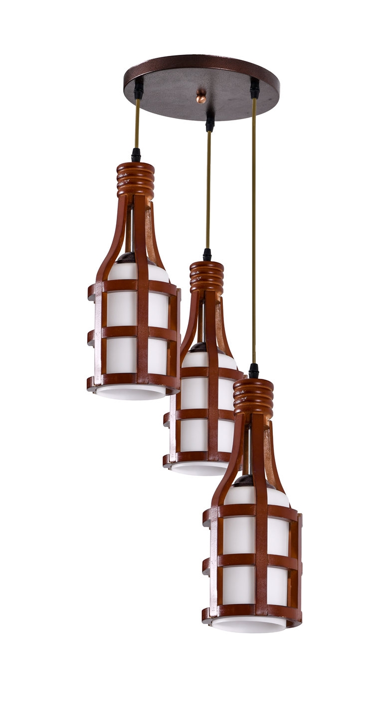 Contemporary Style Wooden Pendant light No.0903-3 for Decoration Wine Bottle Shade