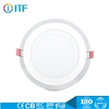 Glass material Energy saving high beam angle SMD light source indoor round ceiling LED panel light